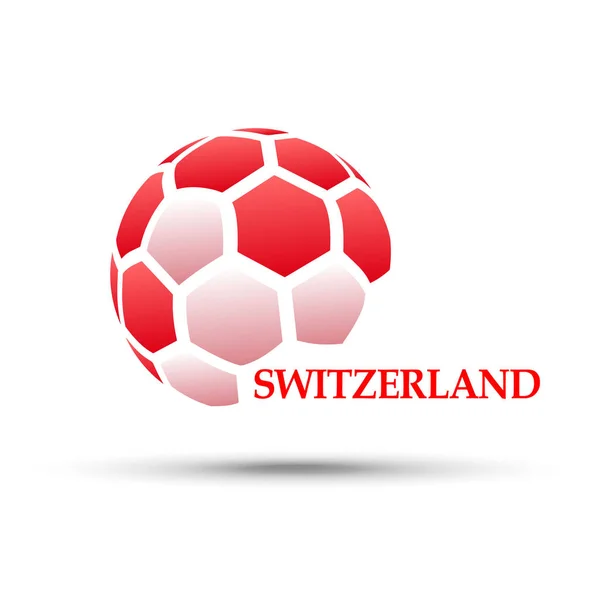サッカーのバナーです スイス連邦共和国の国旗の色と抽象的なサッカー ボールのベクトル イラスト — ストックベクタ