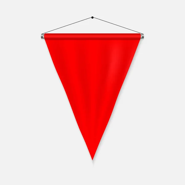 Plantilla Pennant Realista Bandera Blanco — Vector de stock