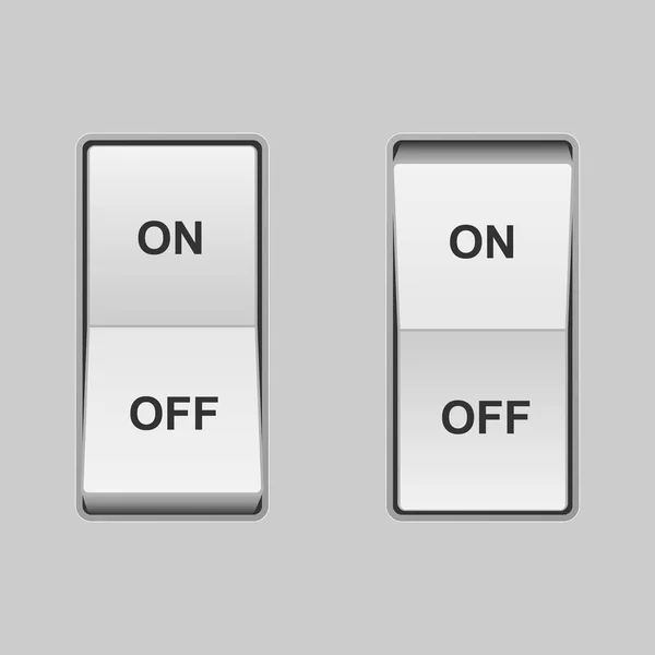 現実的なトグル スイッチ オンとオフの位置 — ストックベクタ