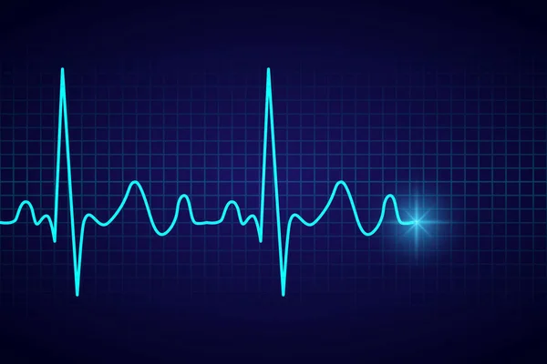 Antecedentes Médicos Salud Con Pulso Cardíaco Ecg — Vector de stock