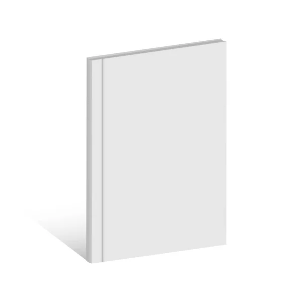 Fehér Reális Üres Könyv Magazin Prospektus Bemutató Makett — Stock Vector