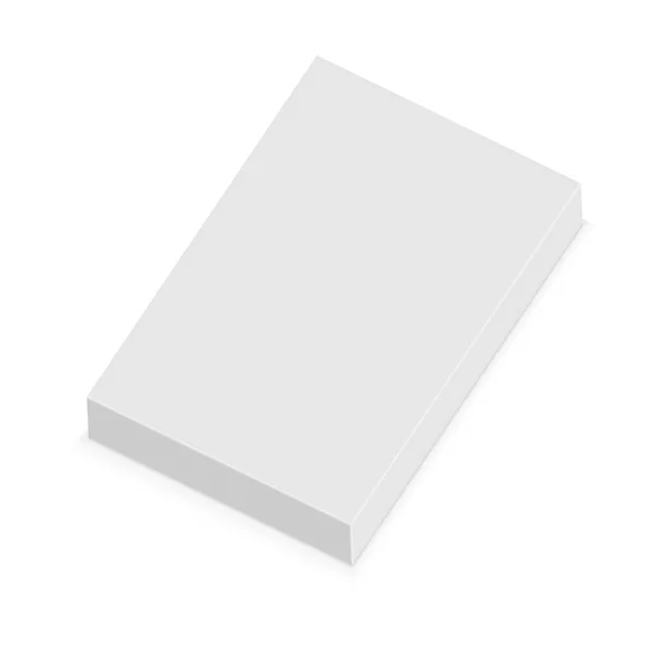 Caja Blanco Realista Para Diseño Sobre Fondo Blanco Ilustración Vectorial — Archivo Imágenes Vectoriales