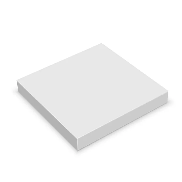 Caja Blanco Realista Para Diseño Sobre Fondo Blanco Ilustración Vectorial — Vector de stock