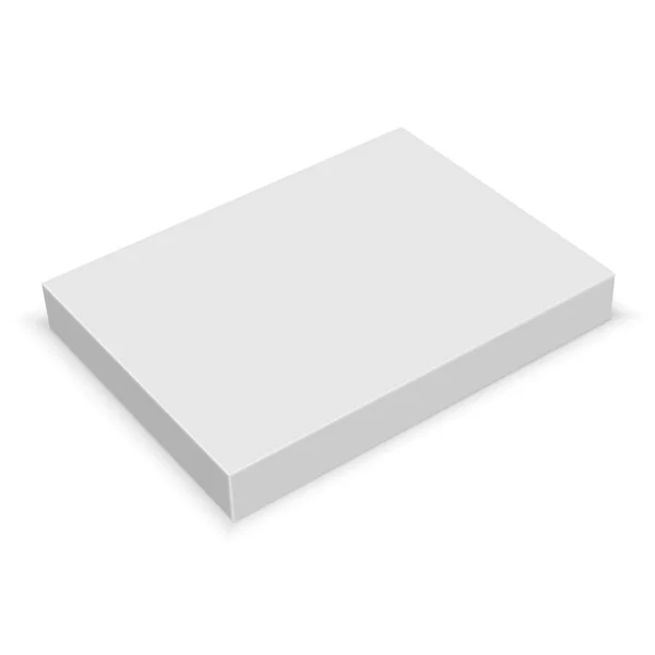Caixa Branco Realista Para Design Fundo Branco Ilustração Vetorial — Vetor de Stock