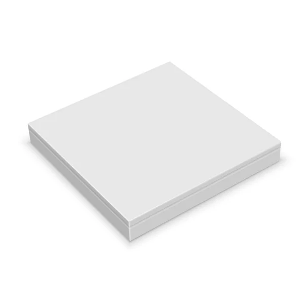 白い背景のデザインのリアルな白の空白のボックス ベクトル図 — ストックベクタ
