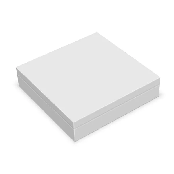 Caja Blanco Realista Para Diseño Sobre Fondo Blanco Ilustración Vectorial — Vector de stock