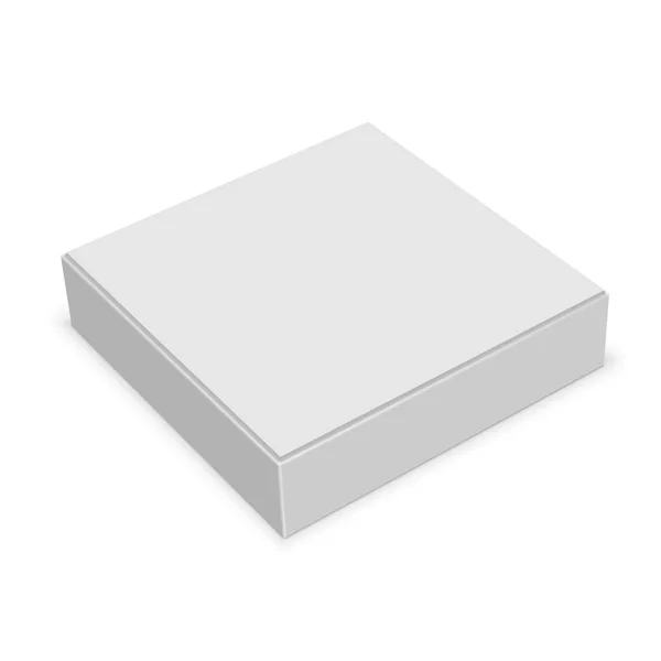 Realistic White Blank Box Design White Background Vector Illustration — Stock Vector