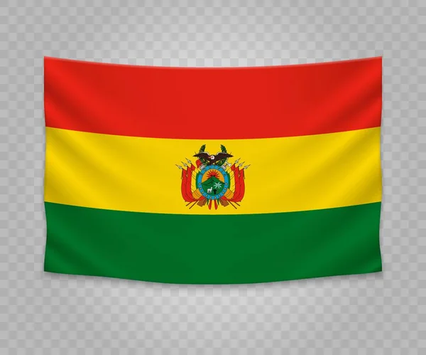 Реалистичный Флаг Боливии Пустой Рисунок Баннера — стоковый вектор
