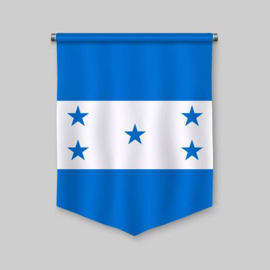 Honduras bayrağı ile 3D gerçekçi flama