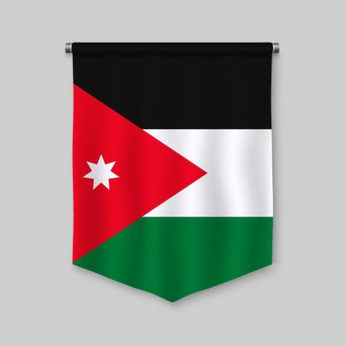 3D gerçekçi flama bayrak, Ürdün ile