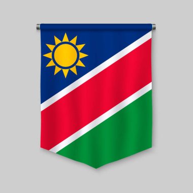 Namibya Cumhuriyeti bayrağı ile 3D gerçekçi flama