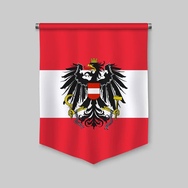 Ρεαλιστική Λαβαρο Σημαία Της Αυστρίας — Διανυσματικό Αρχείο