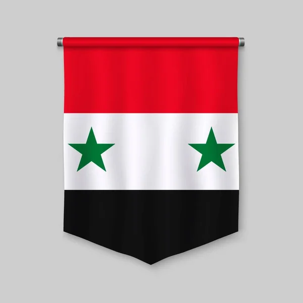 Реалістичні Вимпел Прапор Сирії — стоковий вектор