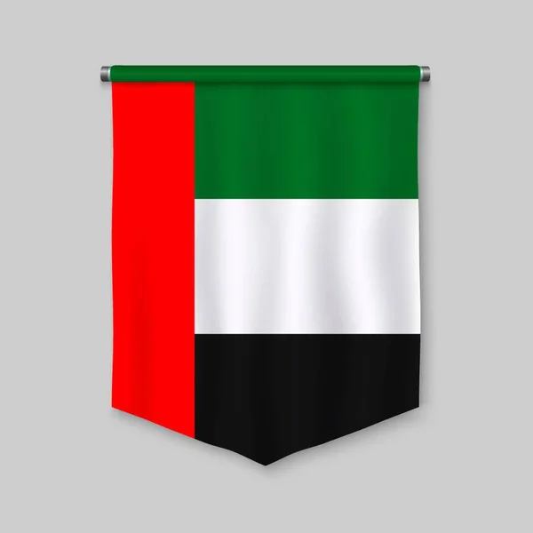 Birleşik Arap Emirlikleri Bayrağı Ile Gerçekçi Flama — Stok Vektör