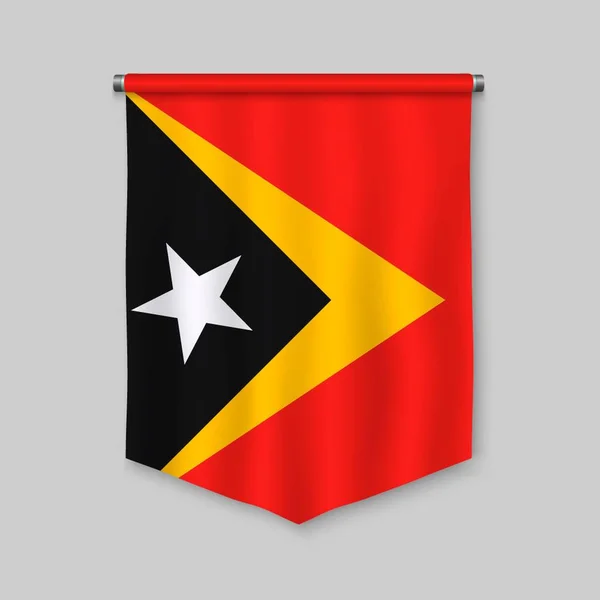 Realistiska Vimpel Med Flagga Östtimor — Stock vektor