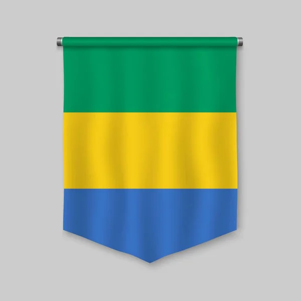 Reális Pennant Giczi Zászlaja — Stock Vector
