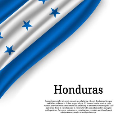 Beyaz arka plan üzerinde Honduras bayrağı sallayarak. Bağımsızlık günü için şablon. vektör çizim