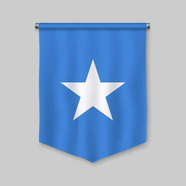 Banderín Realista Con Bandera Somalia — Vector de stock