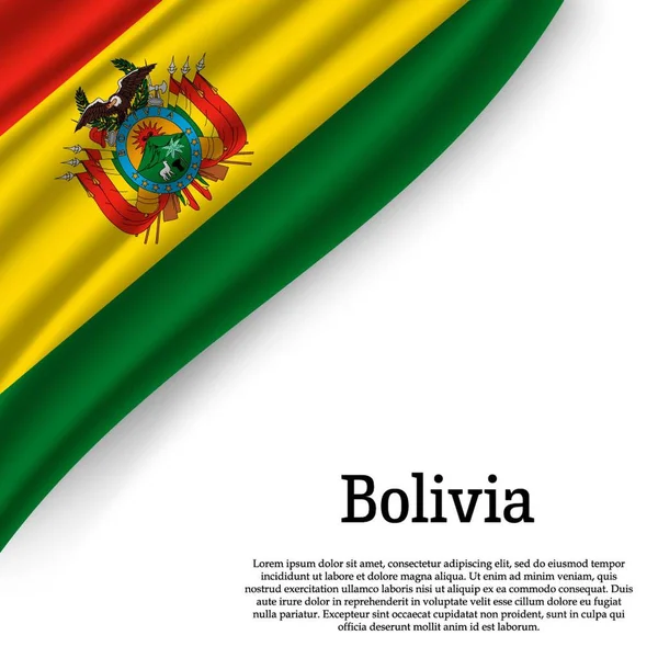 Розмахуючи Прапором Болівії Білому Тлі Шаблон День Незалежності Векторні Ілюстрації — стоковий вектор