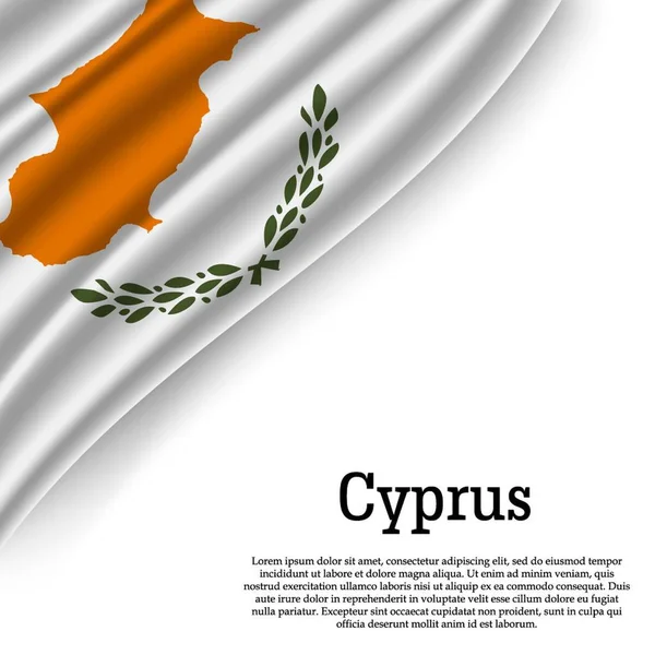 Waving Flag Cyprus White Background Template Independence Day Vector Illustration — Stock Vector