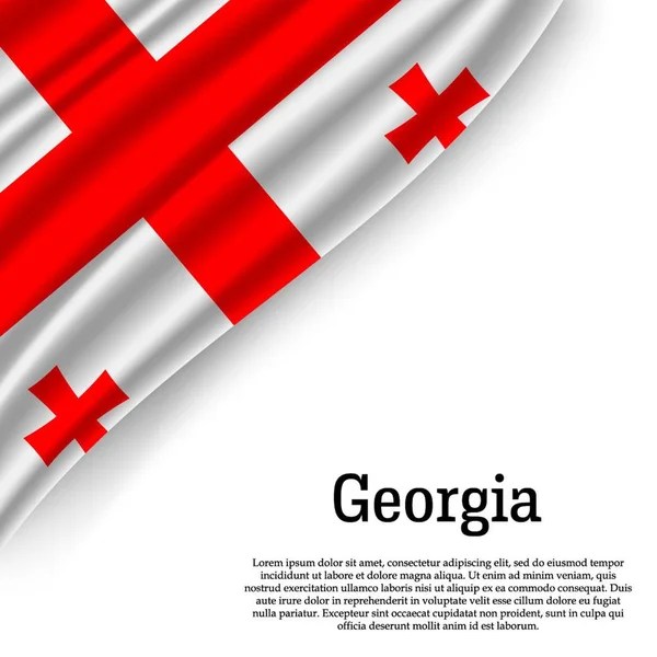 Hullámzó Grúzia Zászlaja Fehér Háttér Előtt Sablon Függetlenség Napja Vektoros — Stock Vector