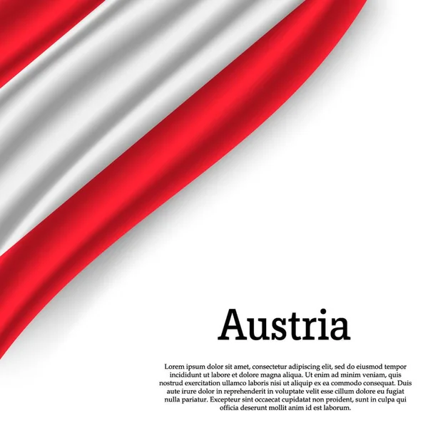 Waving Flag Austria White Background Template Independence Day Vector Illustration — Stock Vector