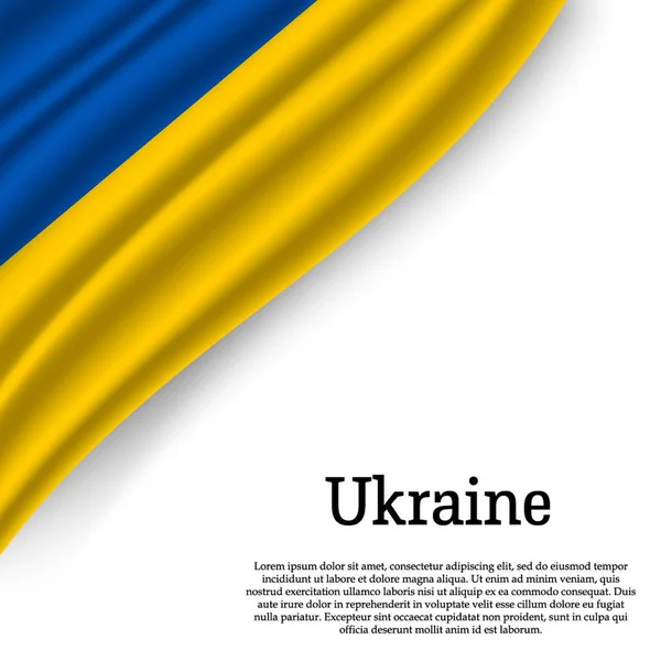 Macha Flagą Ukrainy Białym Tle Szablon Dzień Niepodległości Ilustracja Wektorowa — Wektor stockowy