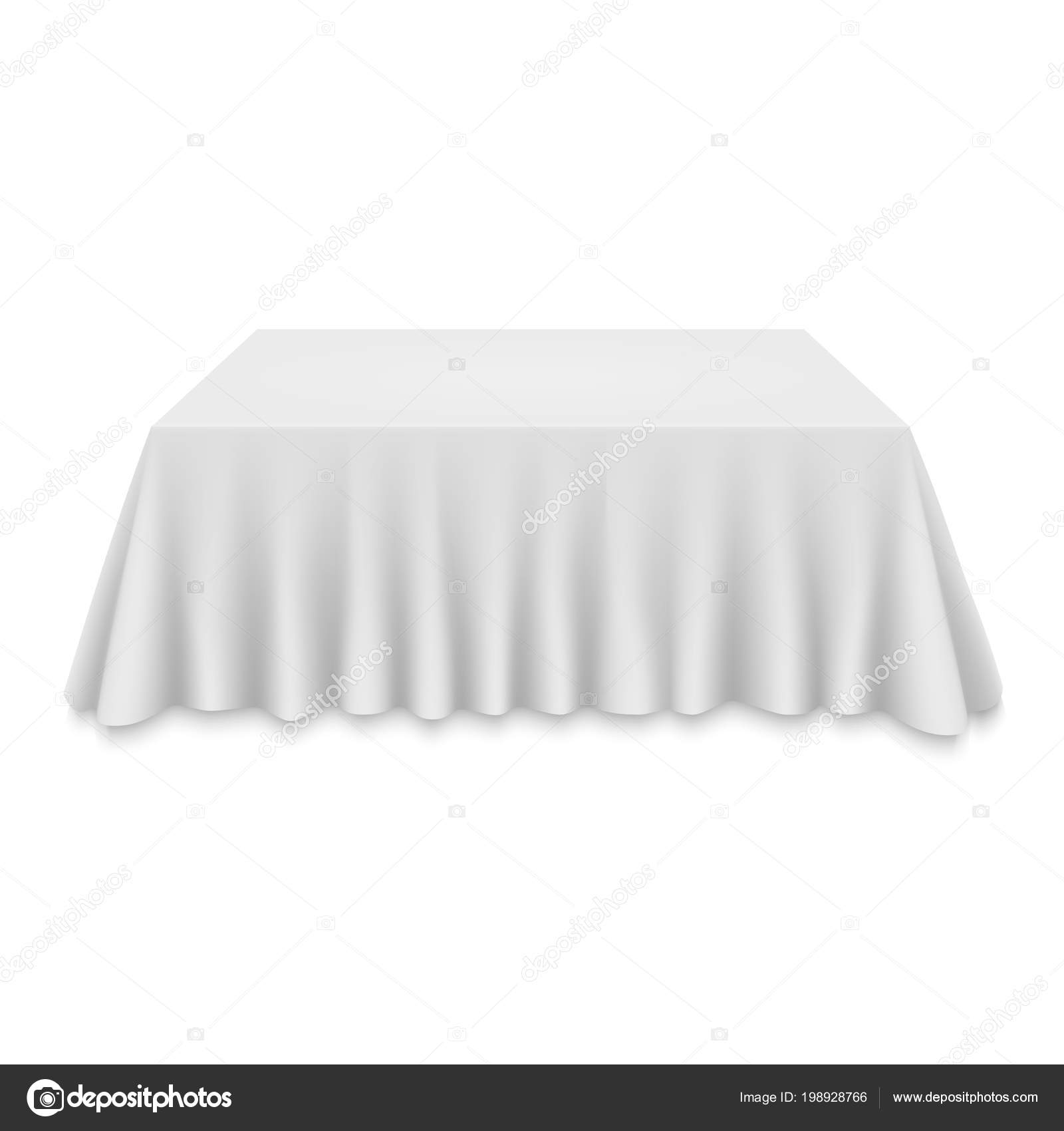 Empty Tablecloth Table Isolated White Background Stock Vector Empty Tablecloth Table Isolated White Background Stock Vector