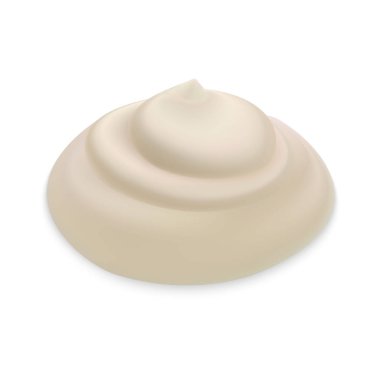 Beyaz beyaz arka plan üzerinde izole krem