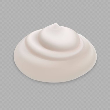 Beyaz şeffaf arka plan üzerinde izole krem