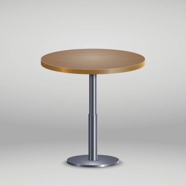 Ahşap plaka ile yuvarlak masa