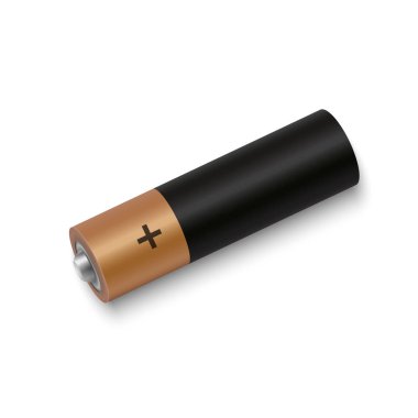 gerçekçi alkalin pil. Tasarım boş mockup şablonu. 