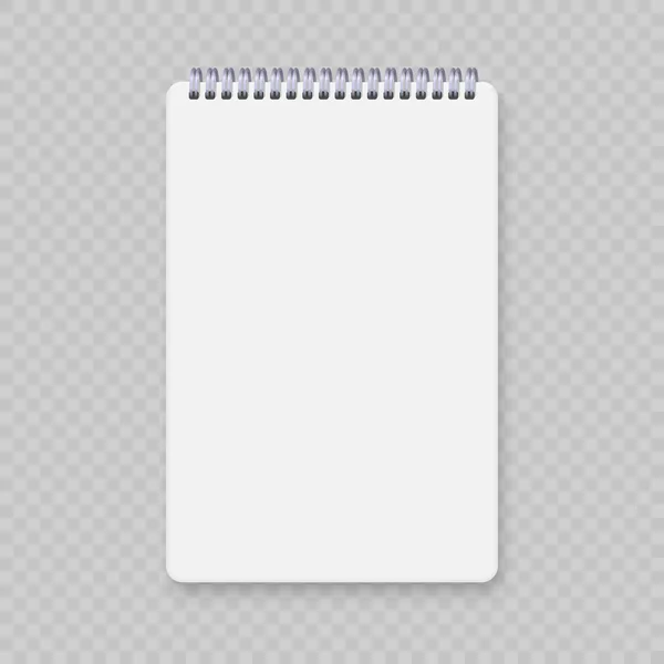 Mockup Realistico Del Taccuino Spirale Copertina Modello Copybook — Vettoriale Stock