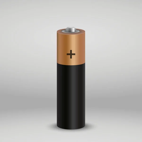 Realistiska Alkaliskt Batteri Tom Mockup Formgivningsmall — Stock vektor