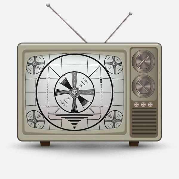 Gerçekçi eski vintage Tv. Retro televesion hiçbir sinyal testi ile. Resimde beyaz arka plan üzerinde