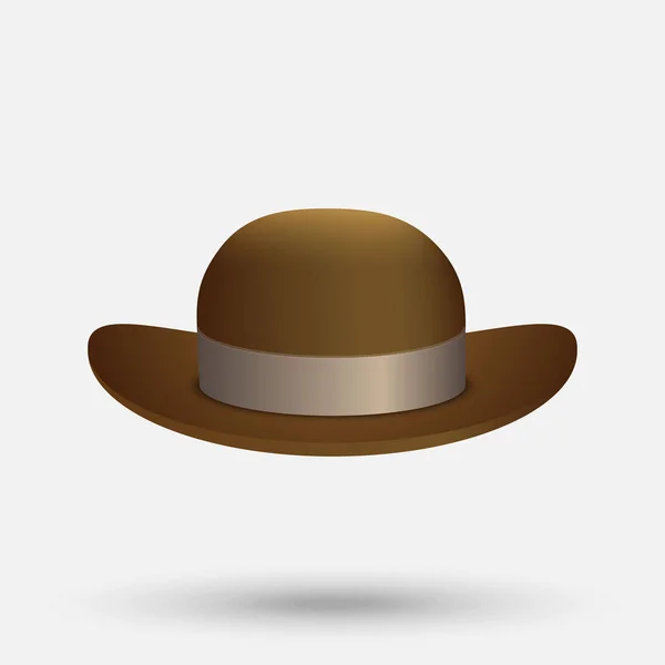 Bowler Hat Fundo Branco —  Vetores de Stock