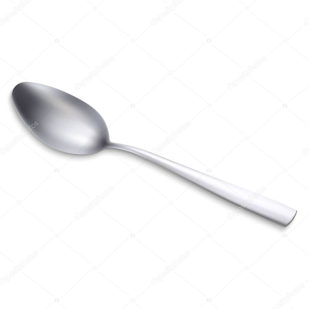 Vector illustration of realistic metal spoon.