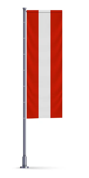 Drapeau Vertical Autriche Accroché Poteau Métallique Argenté — Image vectorielle