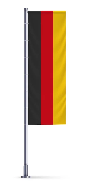 Drapeau Vertical Allemagne Accroché Poteau Métallique Argenté — Image vectorielle