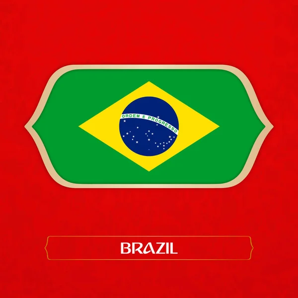 Drapeau Brazi Est Faite Dans Style Football — Image vectorielle