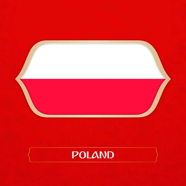 Flagge Polens Wird Fußball Stil Gefertigt — Stockvektor