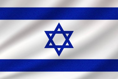 dalgalı pamuk kumaş üzerine ulusal bayrak Kosova'nın. Gerçekçi vektör çizim.