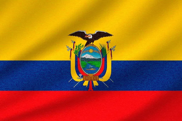 National Flag Venezuela Wavy Cotton Fabric Realistic Vector Illustration — Stock Vector