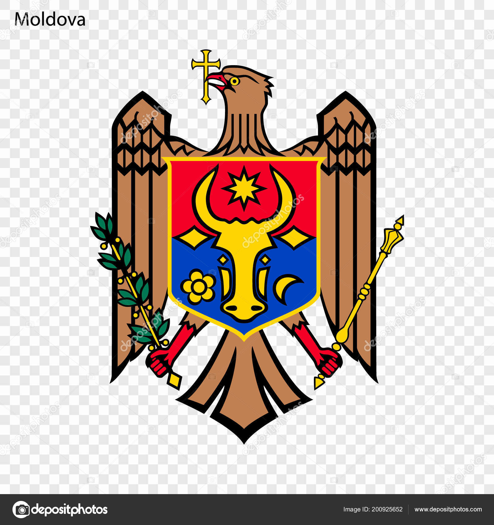 Símbolo Moldavia Emblema Nacional vector, gráfico vectorial ...