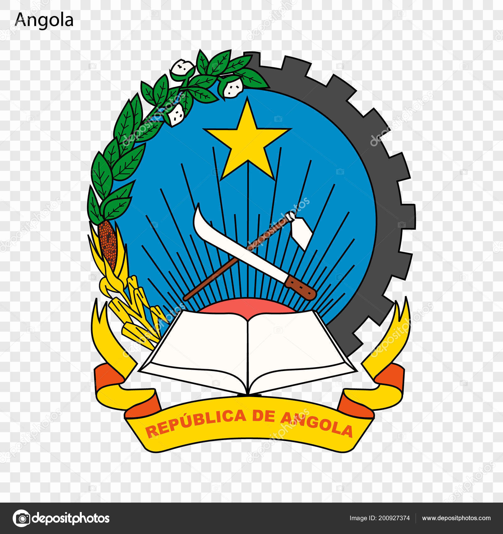Símbolo Angola Símbolo Nacional — Vetores de Stock ...