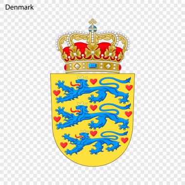 Danimarka sembolü. Ulusal amblemi