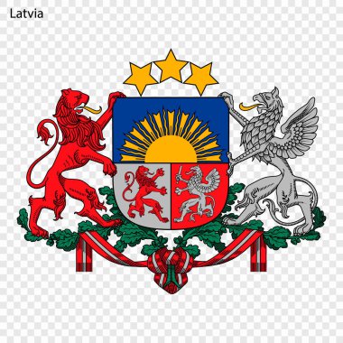 Letonya sembolü. Ulusal amblemi
