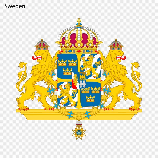 Símbolo Suecia Emblema Nacional — Vector de stock