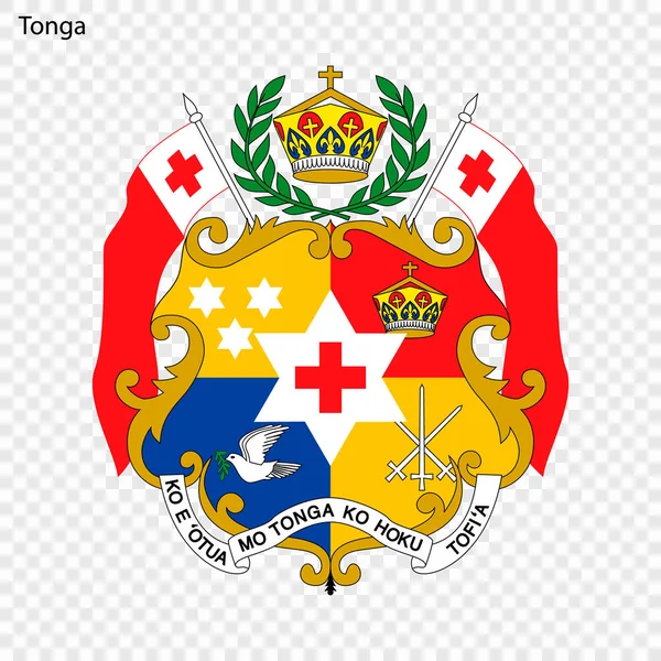 トンガの国章 国の象徴 — ストックベクタ