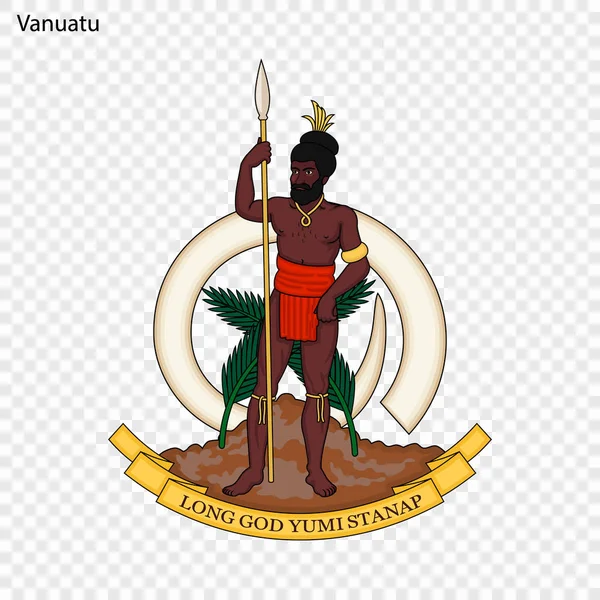 Emblema Vanuatu Símbolo Nacional — Vetor de Stock